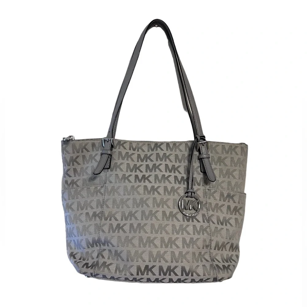 Michael Kors Signature Logo Printed Canvas Tote Shoulder Bag - Picture 6 of 6